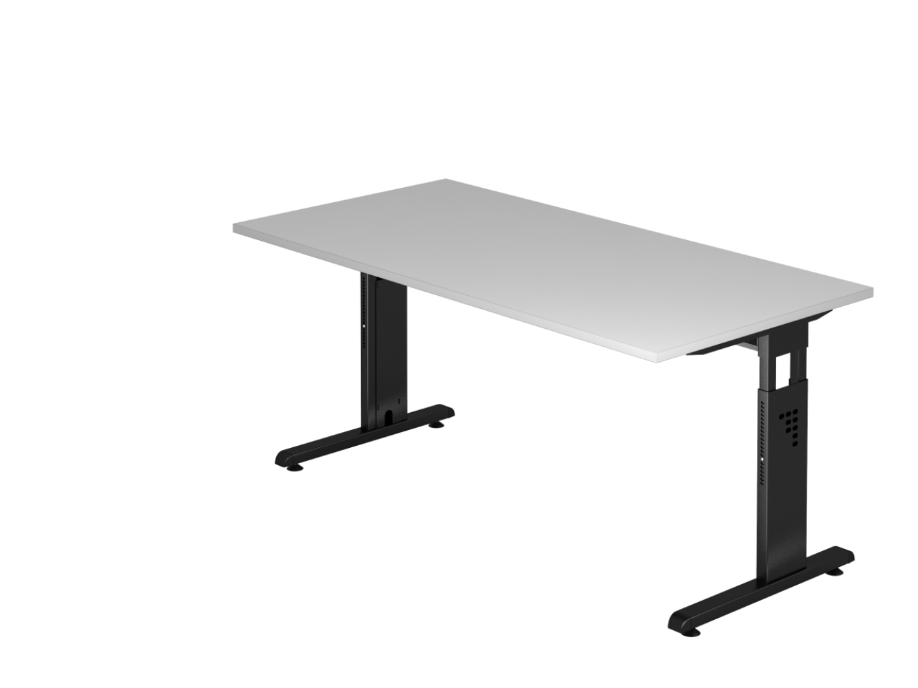 Schreibtisch OS16 C-Fuß 160x80cm Grau Gestellfarbe: Schwarz Bild 1