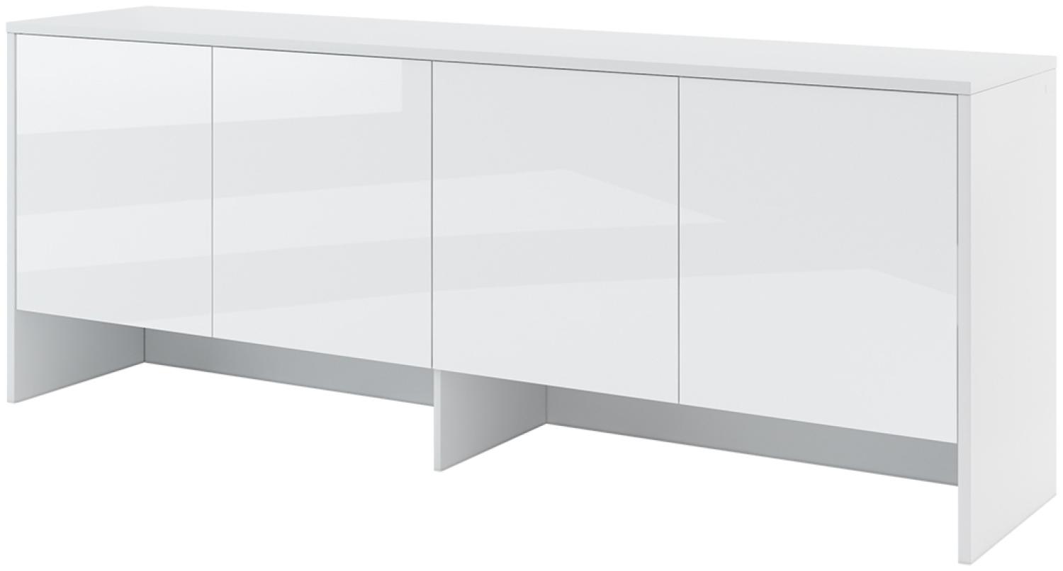 MEBLINI Hängeschrank für Horizontal Schrankbett Bed Concept - Wandschrank mit Ablagen und Fächern - Wandregal - BC-10 für 120x200 Horizontal - Weiß/Weiß Hochglanz Bild 1