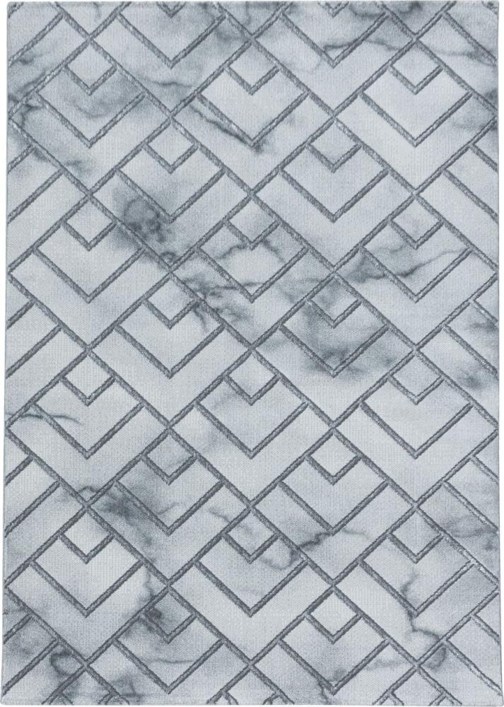 Kurzflor Teppich Nauro rechteckig - 160x230 cm - Silberfarbe Bild 1