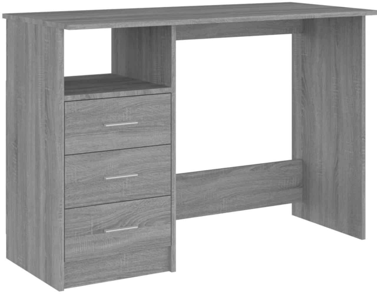 vidaXL Schreibtisch mit Schubladen Grau Sonoma 110x50x76 cm Bild 1