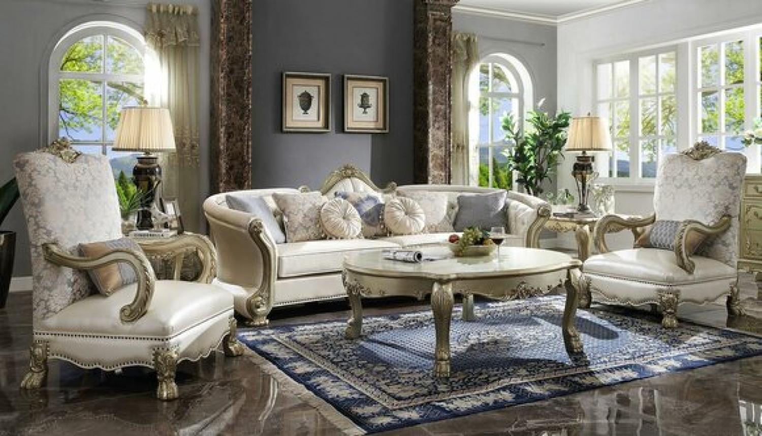 Klassischer Tisch Couchtisch Beistelltisch Sofa Design Wohnzimmer Barock Bild 1