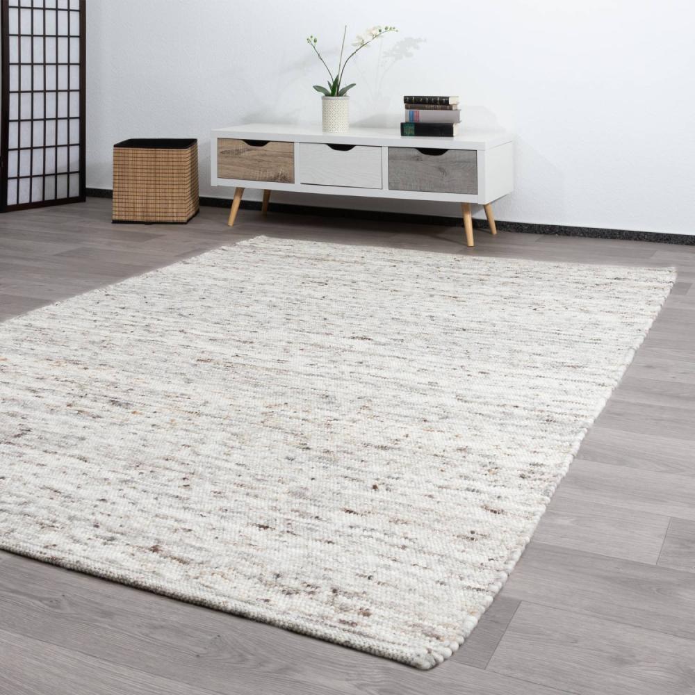 Handweb Teppich Athen, Farbe: Grau Beige, Größe: 70x130 cm Bild 1