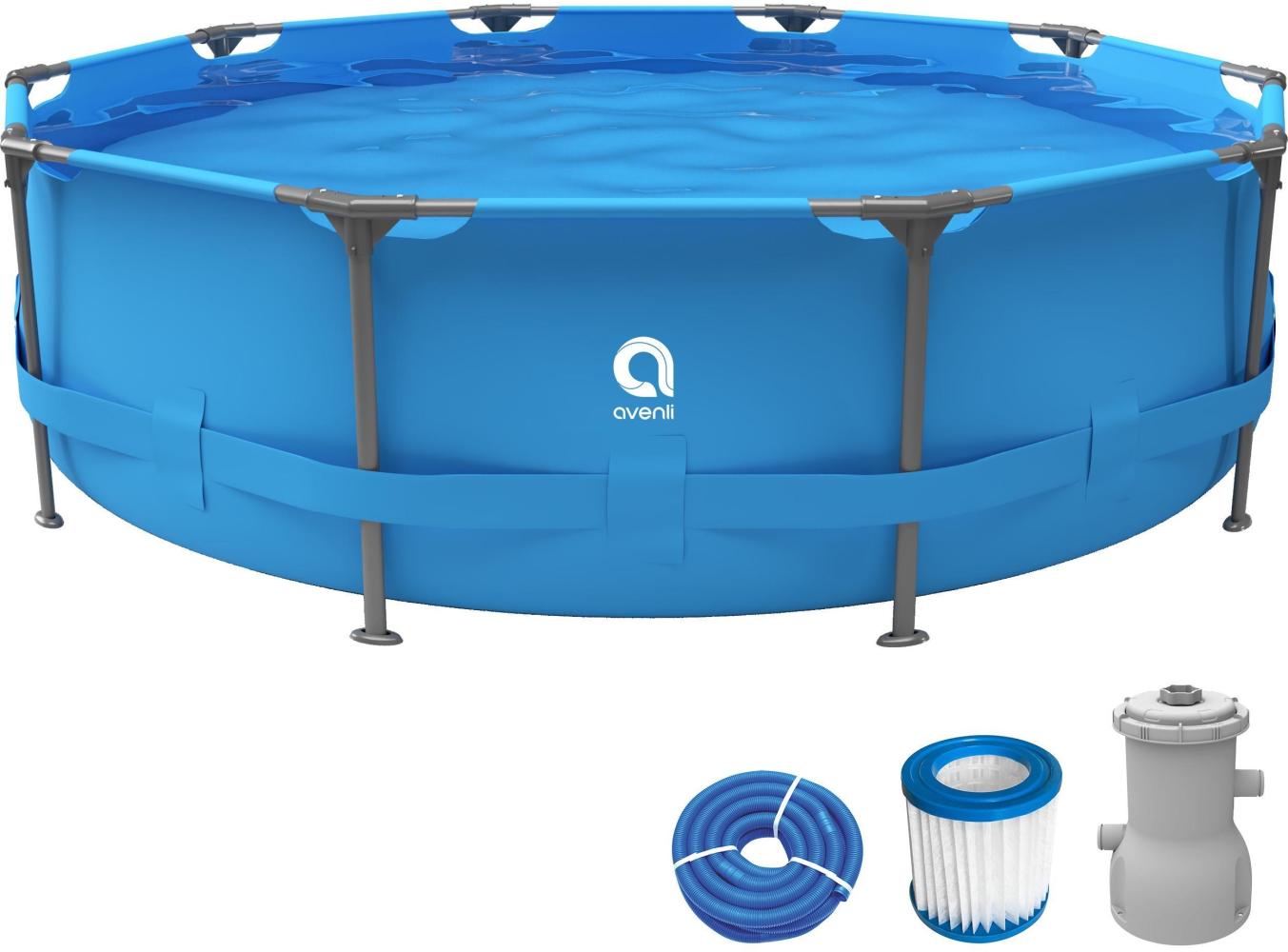 Avenli Frame Plus Pool Set 305 x 76 cm, Aufstellpool rund, mit Pumpe, blau Bild 1