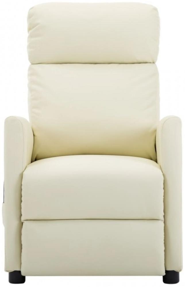 vidaXL Elektrischer Sessel Verstellbar Creme Kunstleder Bild 1