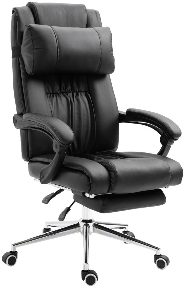 SVITA Bürostuhl Fußstütze Schreibtischstuhl höhenverstellbar Chefsessel schwarz Bild 1