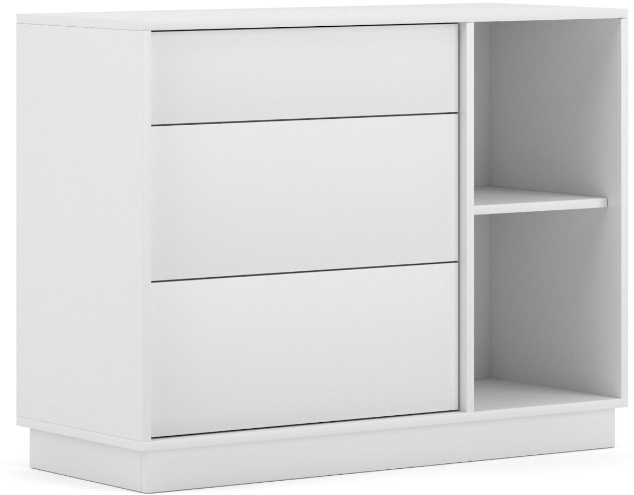 Domando Sideboard Cesena Modern für Wohnzimmer Breite 100cm, Push-to-open-System, Weiß Matt Bild 1