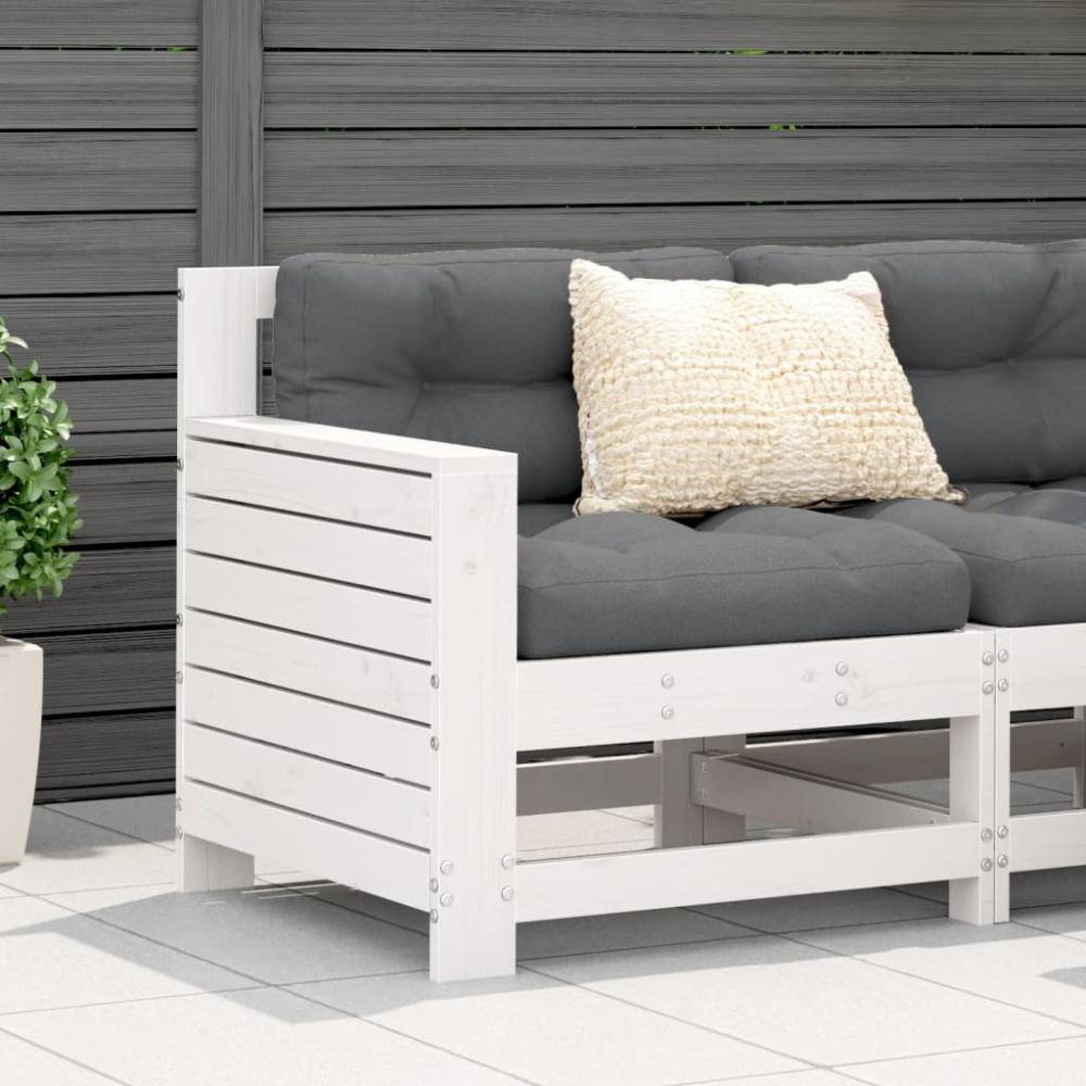 vidaXL Gartensofa mit Armlehne Weiß 69x62x70,5 cm Massivholz Kiefer Bild 1