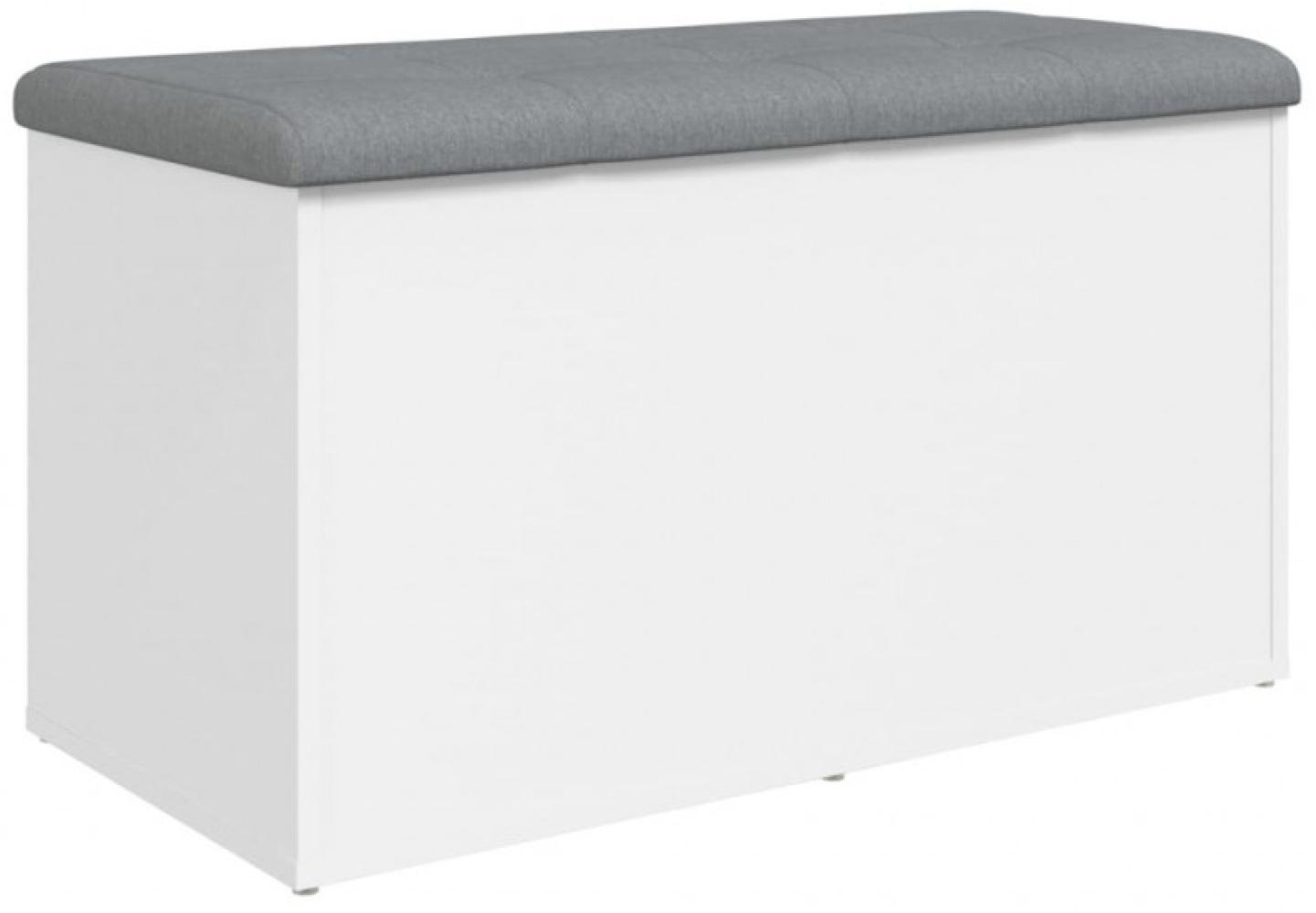Sitzbank mit Stauraum, Holzwerkstoff, Weiß, 82x42x45 cm Bild 1