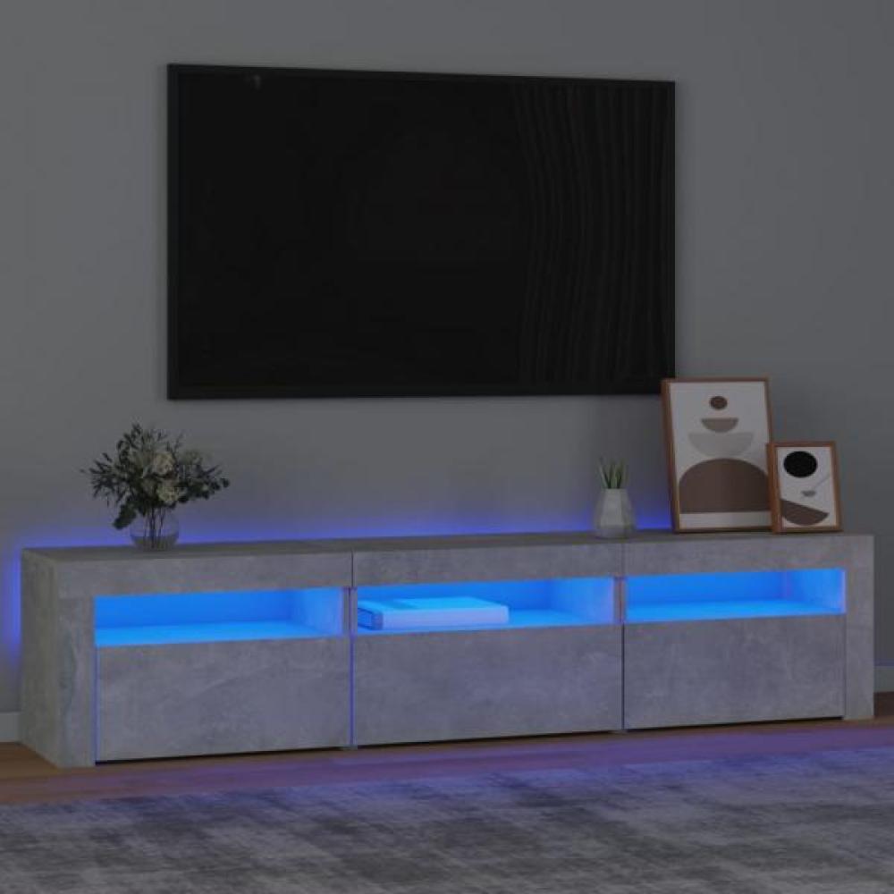 TV-Schrank mit LED-Leuchten Betongrau Bild 1