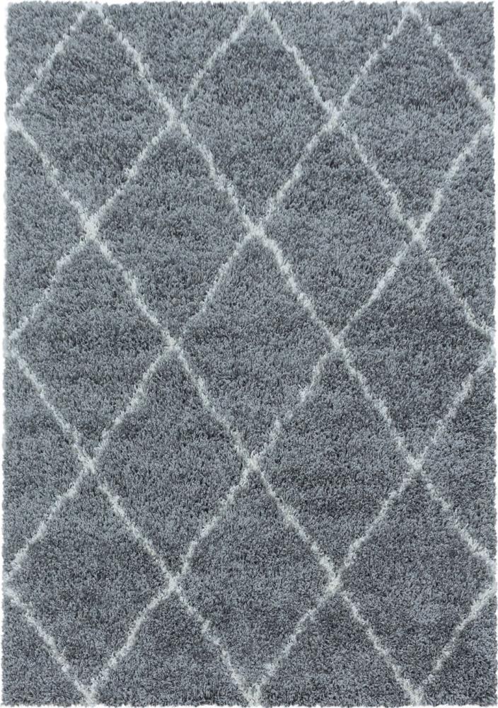 Hochflor Teppich Adriana rechteckig - 140x200 cm - Grau Bild 1