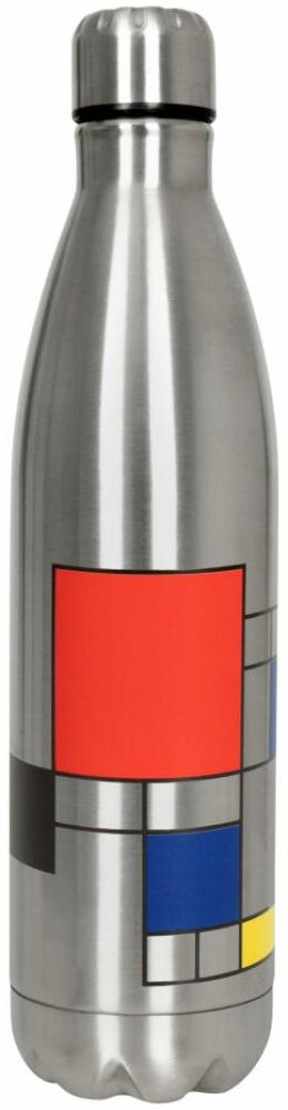 Könitz Flasche Hot Bottle - Homage to Mondrian, Thermoflasche, Outdoorflasche, Doppelwandig mit Verschluss, Edelstahl, Silbern, 750 ml, 11 9 245 2310 Bild 1