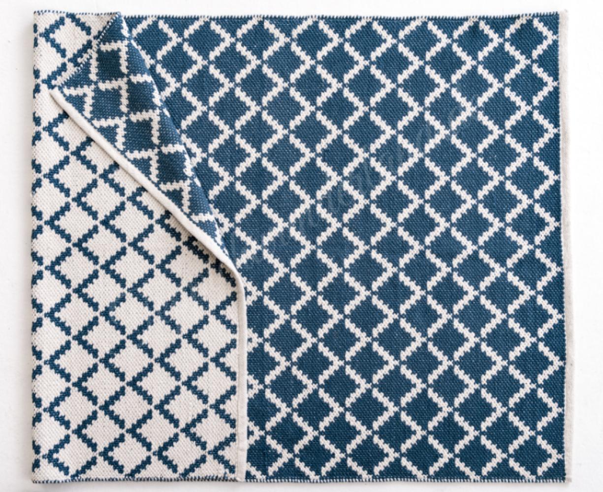 Schöner-Wohnen Picknick Web-Teppich Dreieck Blau 150 x 080 cm Bild 1