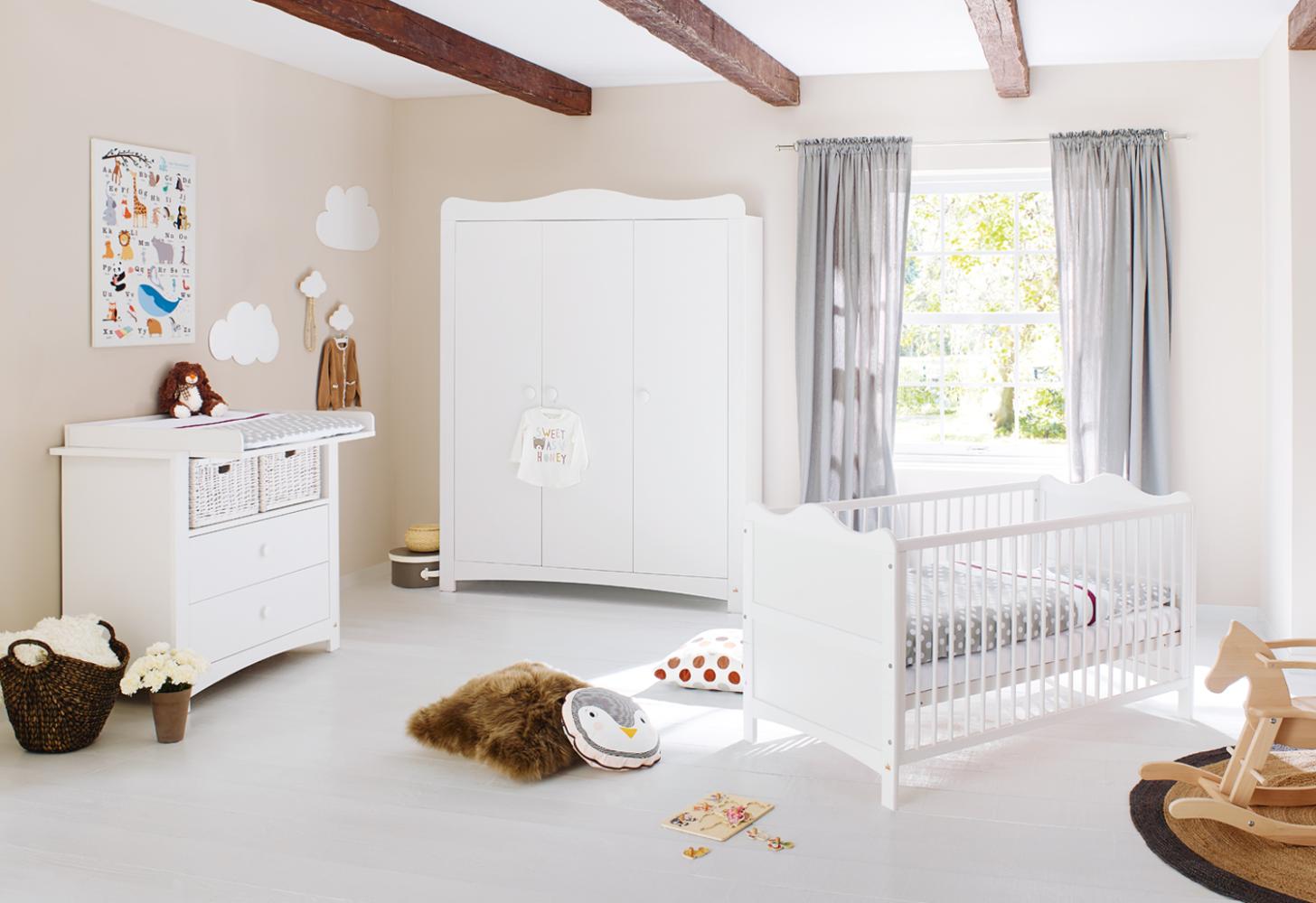 Pinolino 'Florentina' 3-tlg. Babyzimmer-Set weiß, breit, groß Bild 1