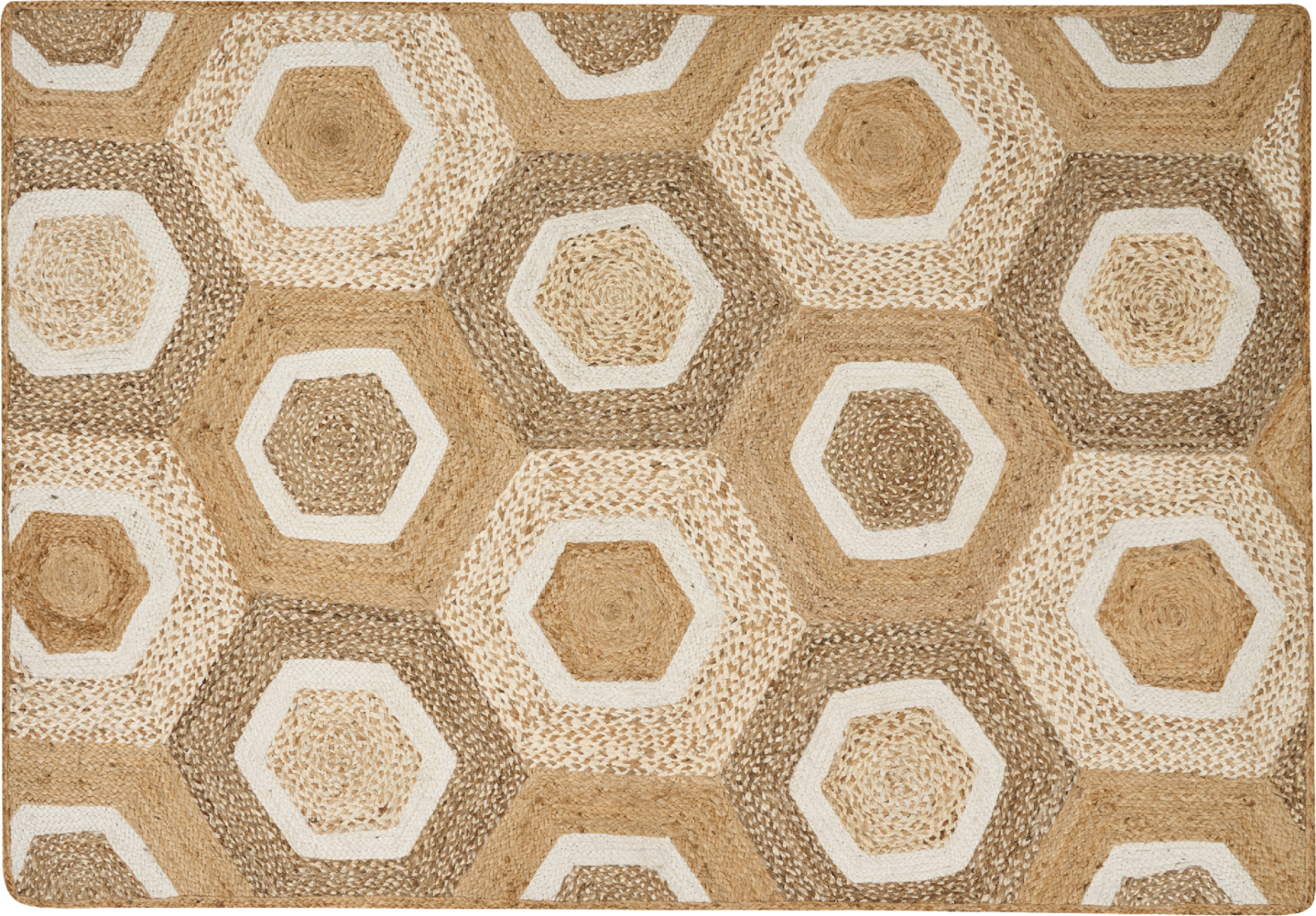 Teppich Jute beige 160 x 230 cm geometrisches Muster Kurzflor BASOREN Bild 1