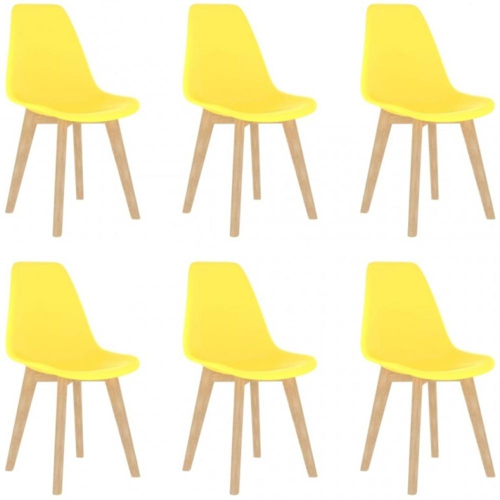 vidaXL Esszimmerstühle 6 Stk. Gelb Kunststoff [289118] Bild 1
