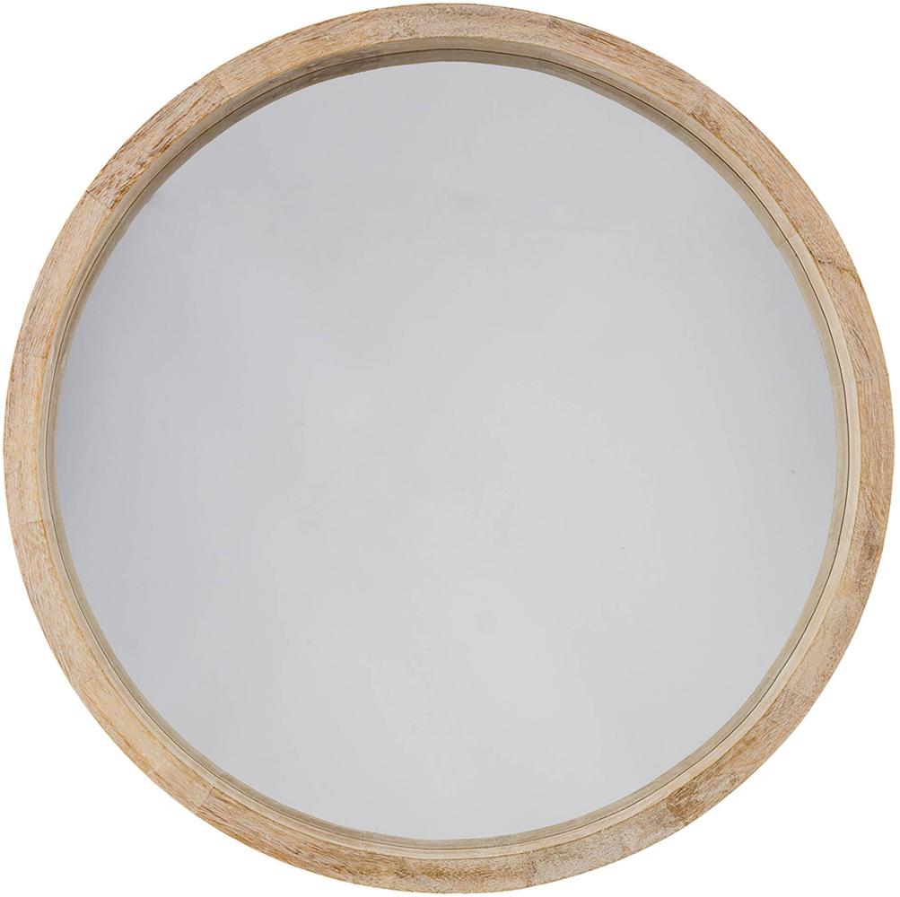 Runder Spiegel mit Holzrahmen, Ø 52 cm Bild 1