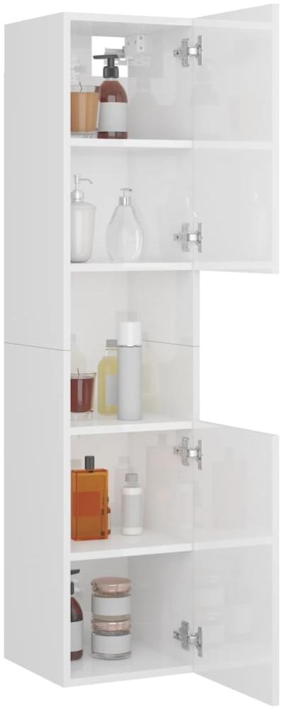 Badezimmerschrank Hochglanz-Weiß 30x30x130 cm Holzwerkstoff Bild 1
