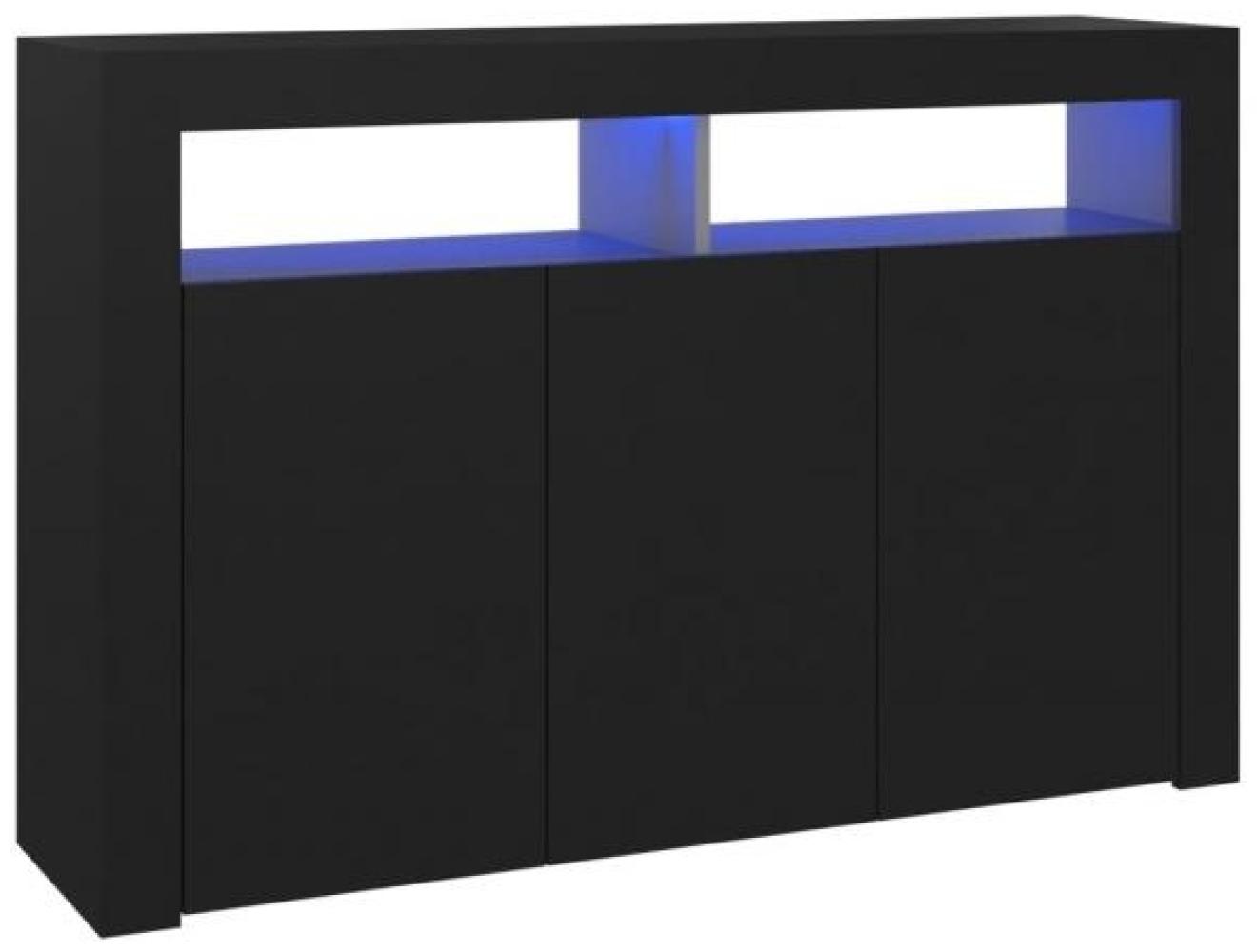 Sideboard mit LED-Leuchten Schwarz 115,5x30x75 cm Bild 1
