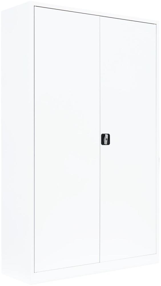 XXXL Stahl-Aktenschrank Metallschrank abschließbar Büroschrank Stahlschrank 195 x 120 x 42,2cm Weiß 530377 Bild 1