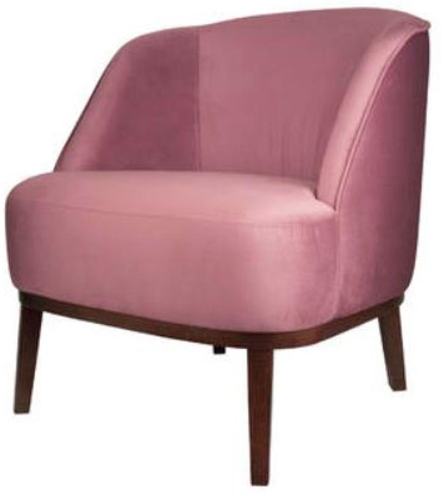 Casa Padrino Luxus Lounge Sessel Rosa / Braun 66 x 66 x H. 70 cm - Luxus Kollektion Bild 1