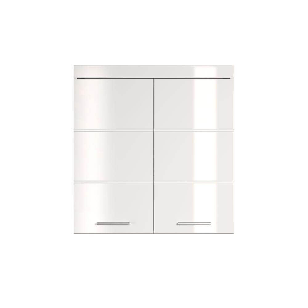 trendteam smart living Badezimmer Hängeschrank Wandschrank Amanda, 73 x 77 x 23 cm in Weiß / Weiß Hochglanz mit viel Stauraum Bild 1