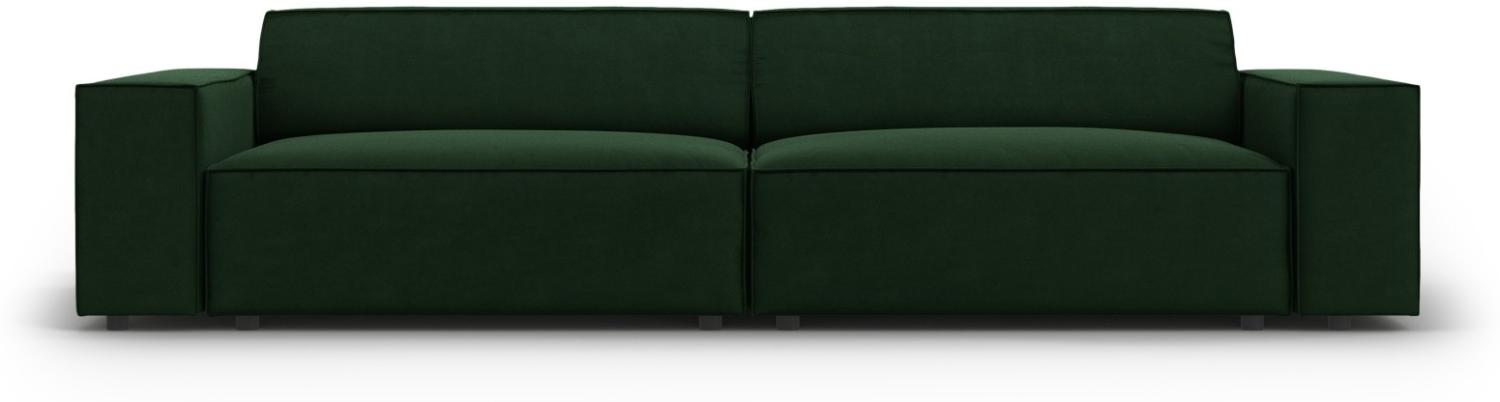 Micadoni 3-Sitzer Samtstoff Sofa Jodie | Bezug Bottle Green | Beinfarbe Black Plastic Bild 1
