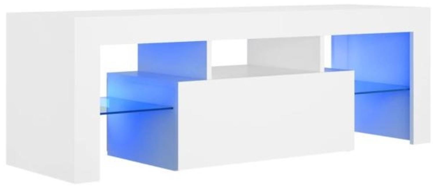 vidaXL TV-Schrank mit LED-Leuchten Weiß 120x35x40 cm, Mit Beleuchtung [804346] Bild 1