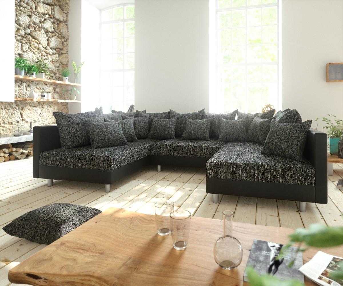 Wohnlandschaft Clovis Schwarz Modularsofa Modulsystem Bild 1