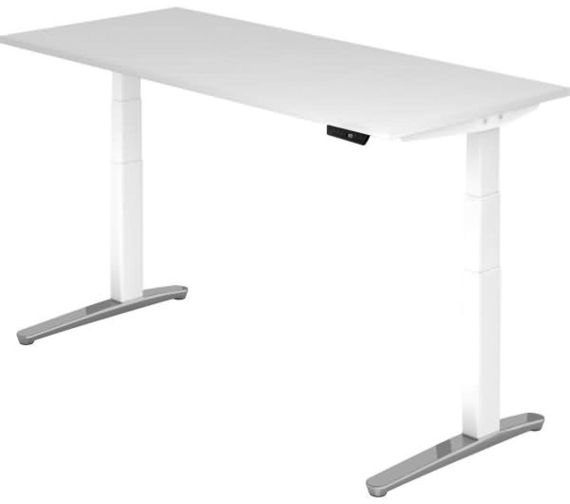 'XBHM19' Sitz-Steh-Schreibtisch elektrisch 180x80cm Weiß Weiß, poliert Bild 1