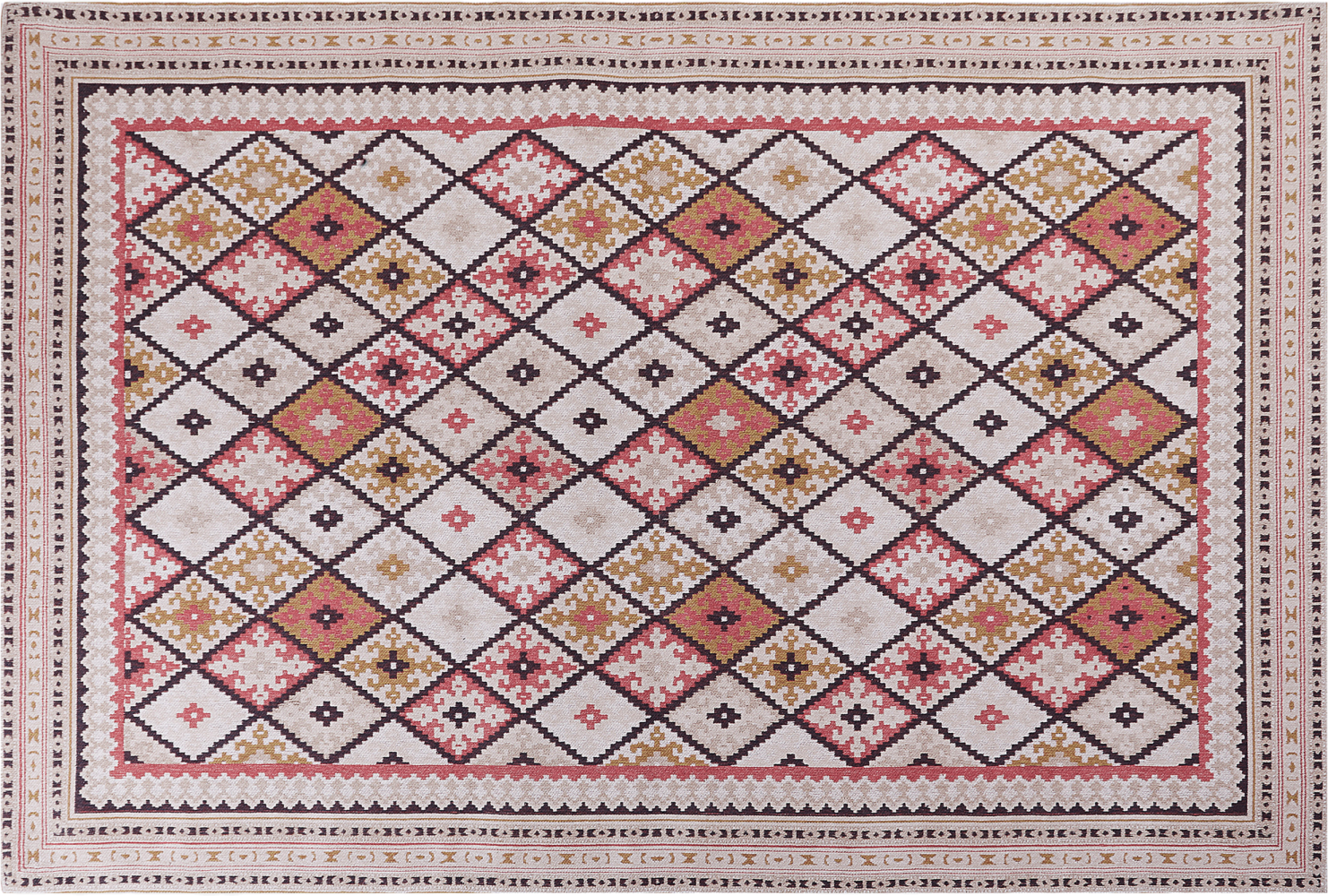 Teppich Baumwolle mehrfarbig geometrisches Muster 200 x 300 cm Kurzflor ANADAG Bild 1