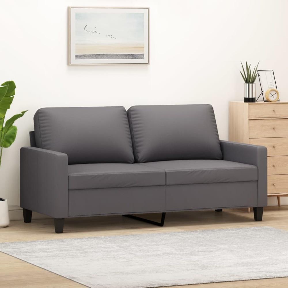 vidaXL 2-Sitzer-Sofa Grau 140 cm Kunstleder Bild 1