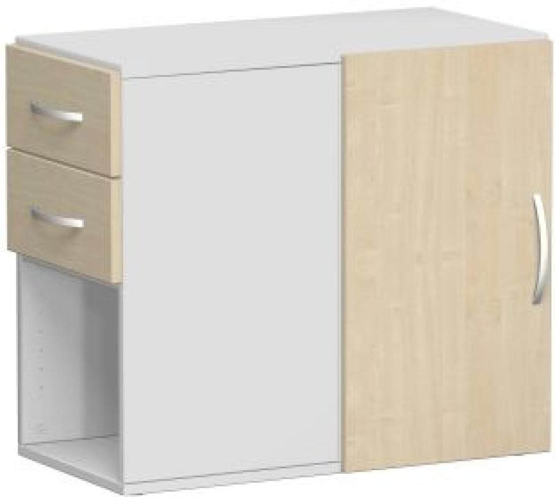 Anstell-Schrank mit Schubkästen, Ahorn Lichtgrau, 42 x 82 x 72 cm Bild 1