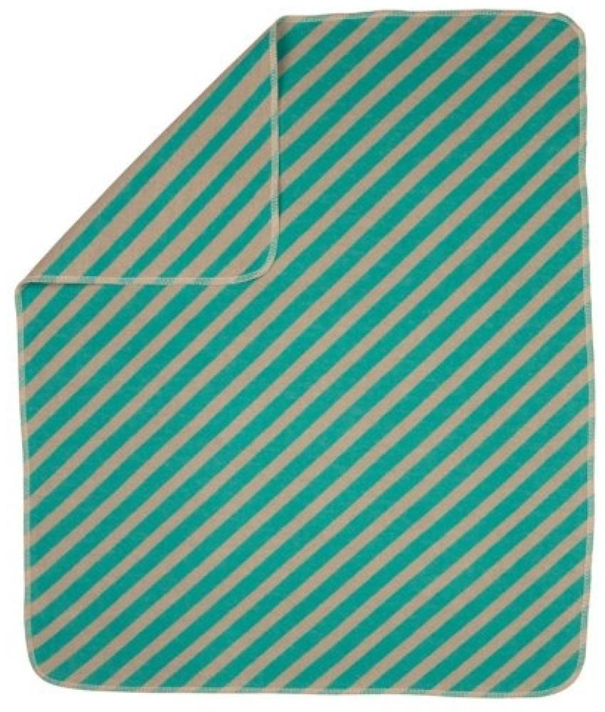 David Fussenegger Babydecke Diagonalstreifen verde mare 70/90cm Bild 1
