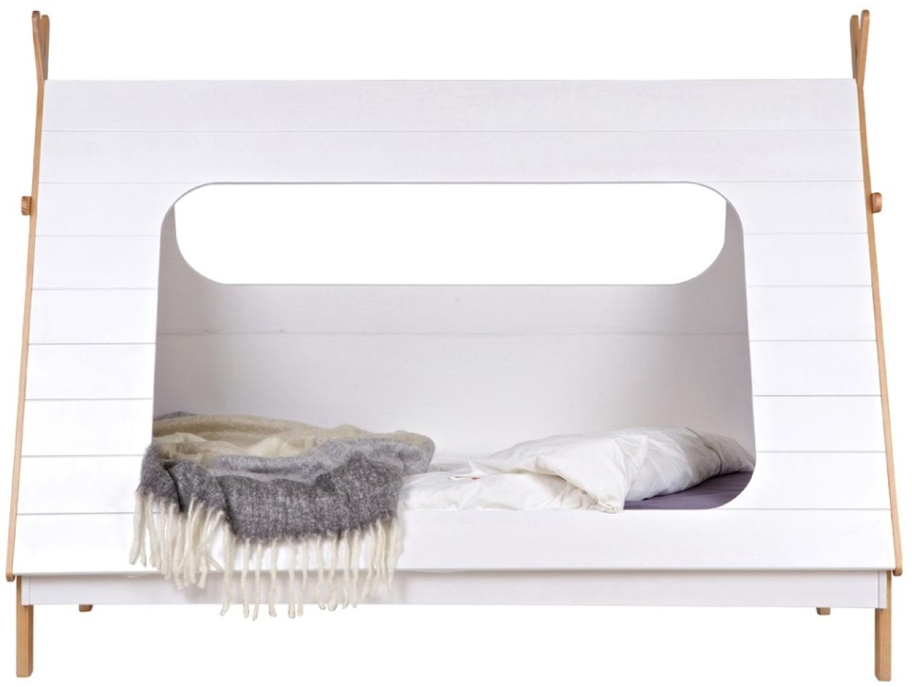 Woood Tipi-Bett Weiß 90x200cm inkl. Lattenrost Bild 1