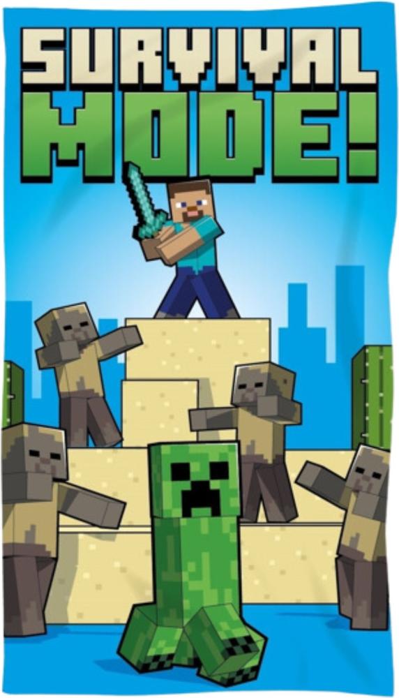 Minecraft-Abenteuer Strandtuch – Weiches Badetuch im Pixel-Design, 70cm x 140cm Bild 1