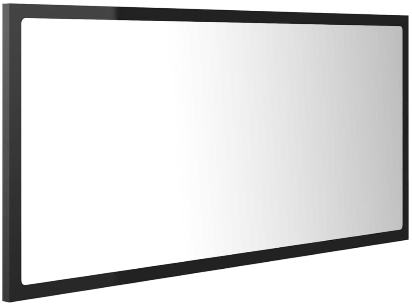 vidaXL LED-Badspiegel Hochglanz-Schwarz 90x8,5x37 cm Spanplatte Bild 1