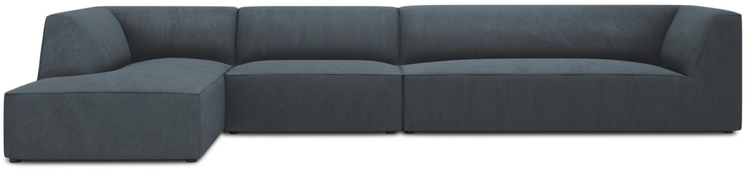 Micadoni 5-Sitzer Modular Ecke links Sofa Ruby | Bezug Blue | Beinfarbe Black Plastic Bild 1