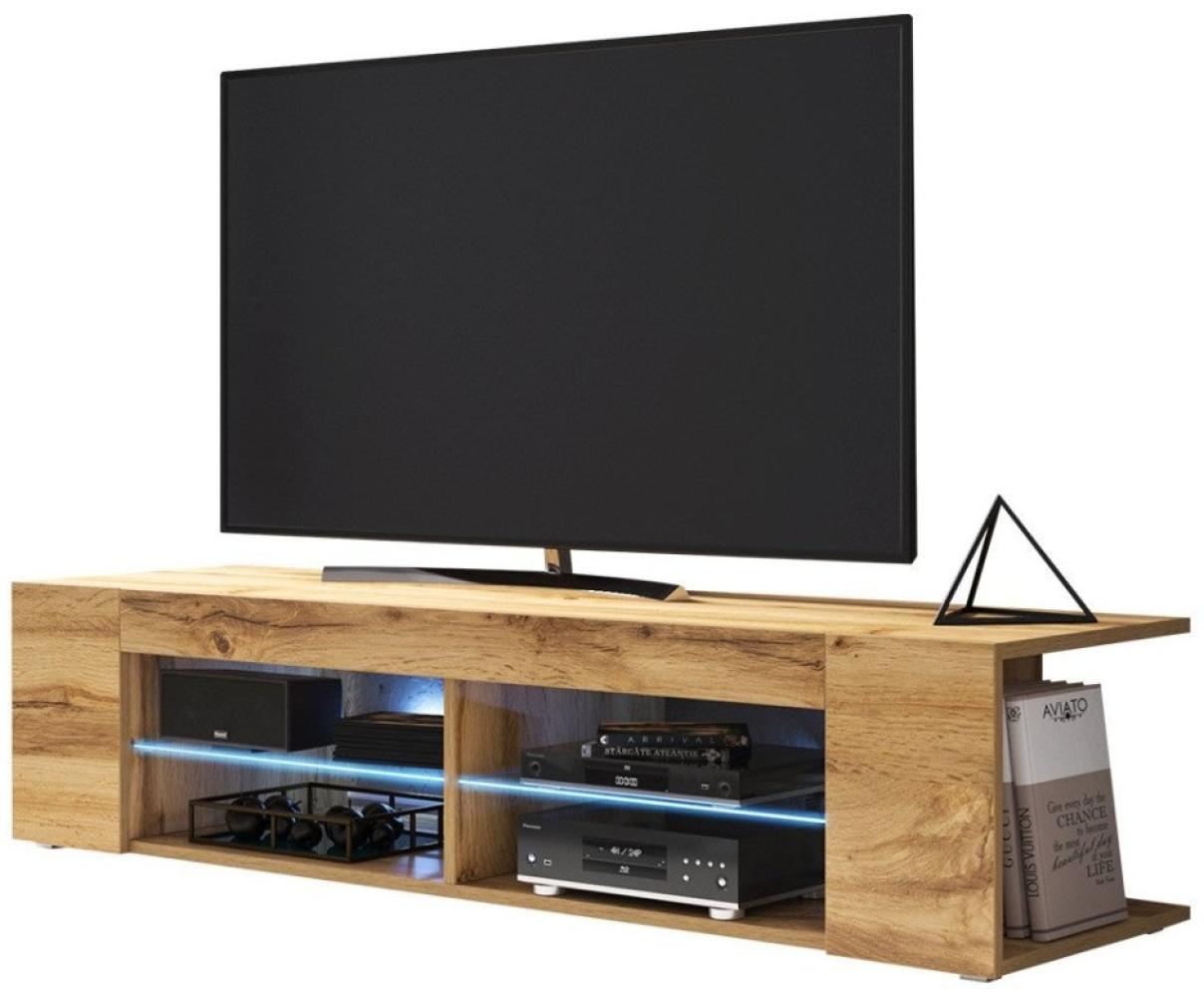 TV-Lowboard Legno mit LED und Eichenoptik 140cm Bild 1
