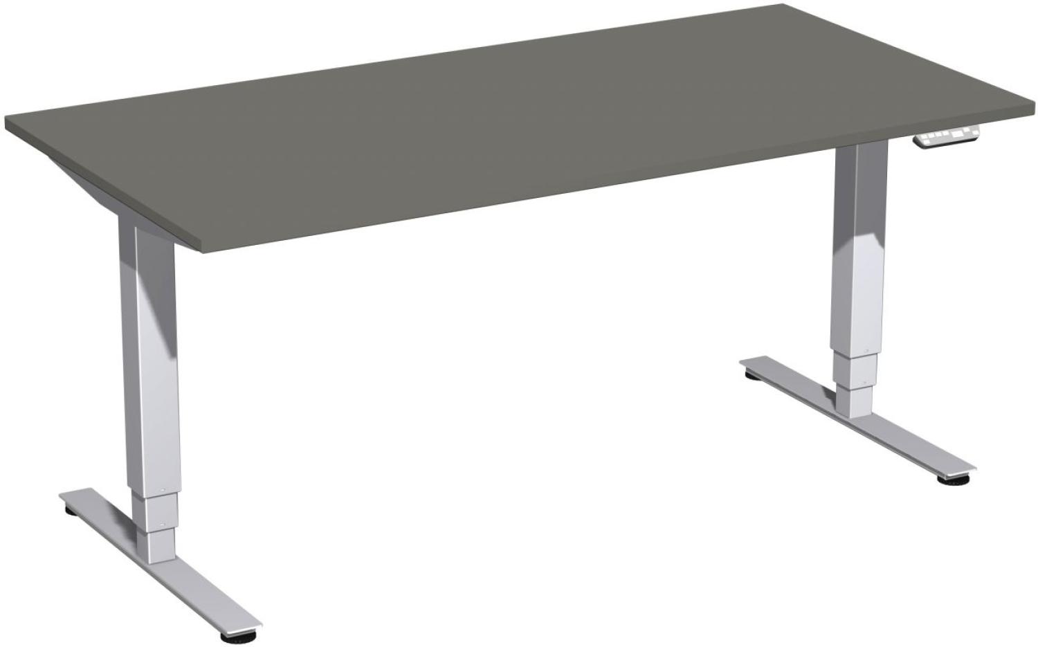 Elektro-Hubtisch 'Pro+', höhenverstellbar, 160x80x62-128cm, gerade, Graphit / Silber Bild 1
