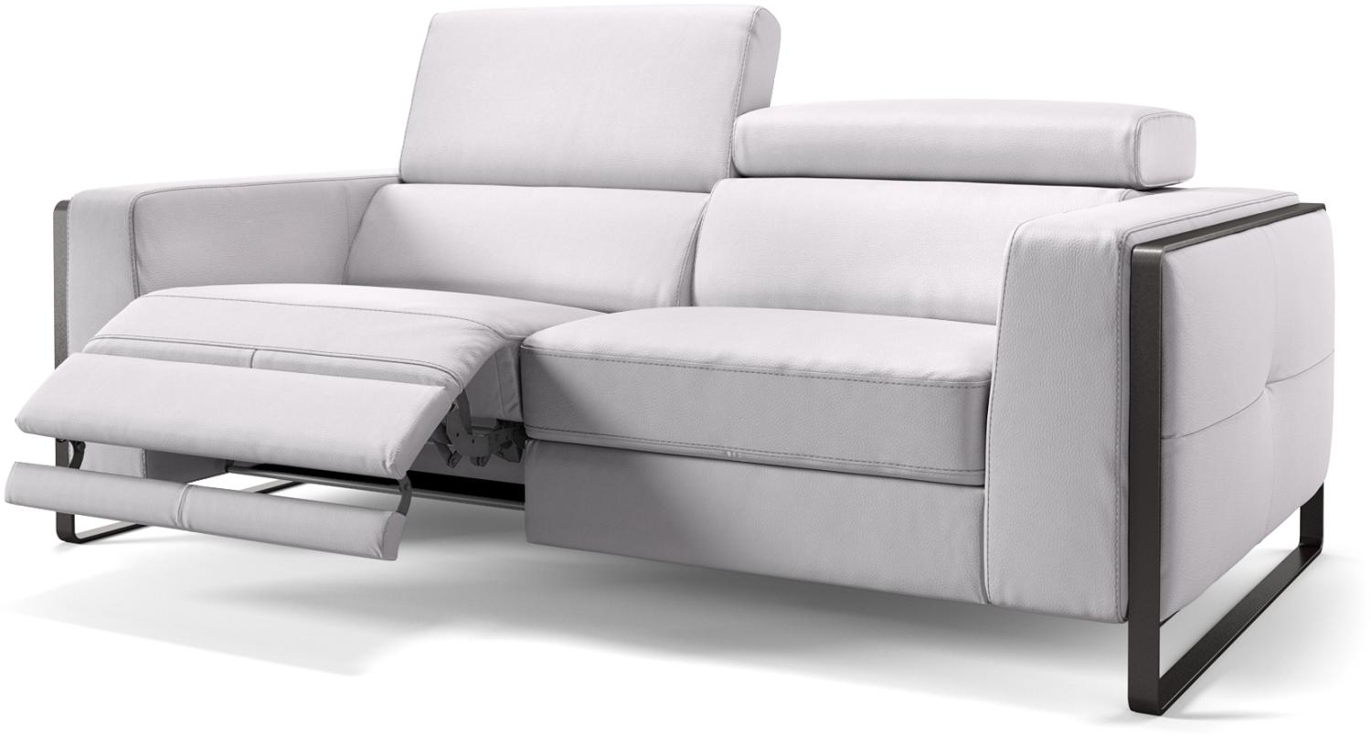 Sofanella Dreisitzer MANZANO Ledercouch Funktionssofa Couch in Weiß Bild 1