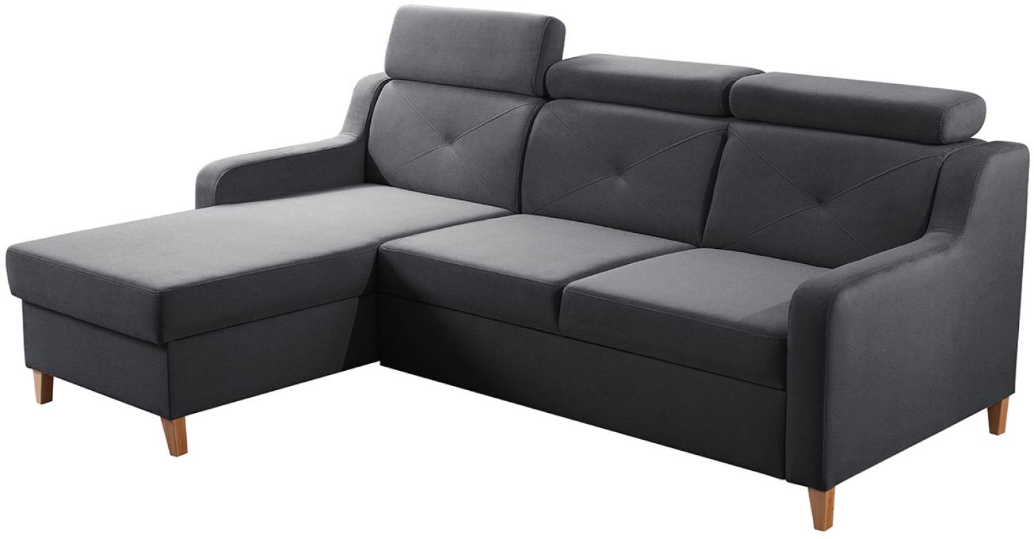 Ecksofa Enikor, 3 Sitzer L-Form Sofa mit Bettkasten und Schlaffunktion (Jasmine 96, Seite: Links) Bild 1