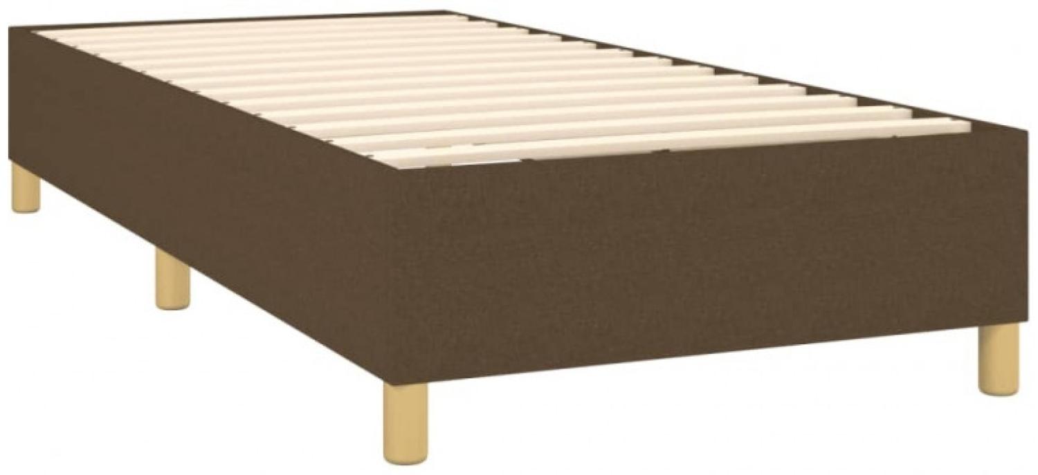 vidaXL Boxspringbett mit Matratze Dunkelbraun 90x190 cm Stoff Bild 1