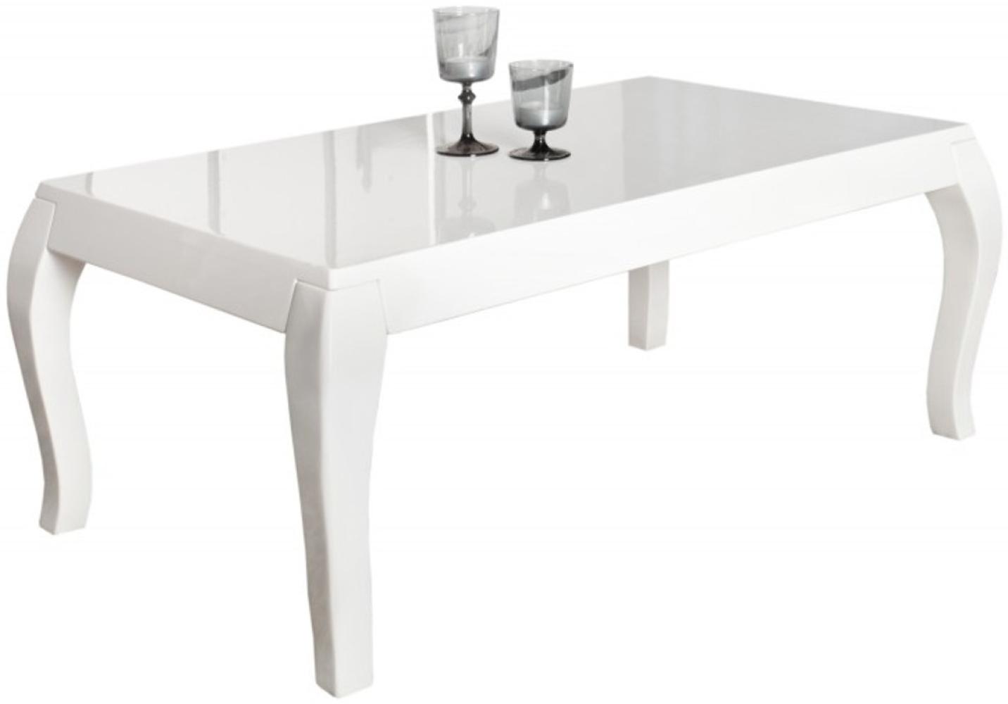 Casa Padrino Beistelltisch Weiss - Hochglanz (110x45x60cm) Couchtisch Wohnzimmer Tisch Bild 1