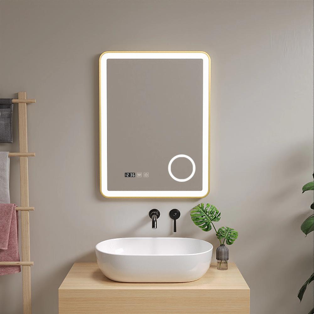 LED-Badspiegel Pescara 50x70 cm Goldfarben [pro. tec] Bild 1