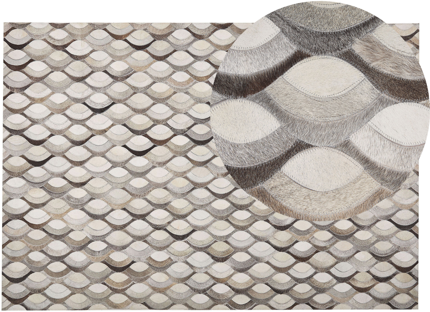 Teppich Kuhfell braun / beige 140 x 200 cm Patchwork Kurzflor KIRCA Bild 1