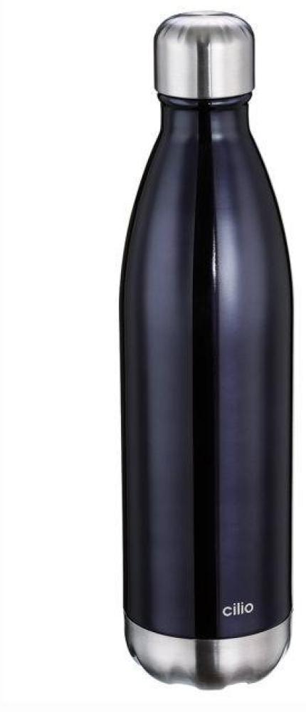 Isolierflasche Elegante, Edelstahl metallic schwarz 0,75 Liter Bild 1