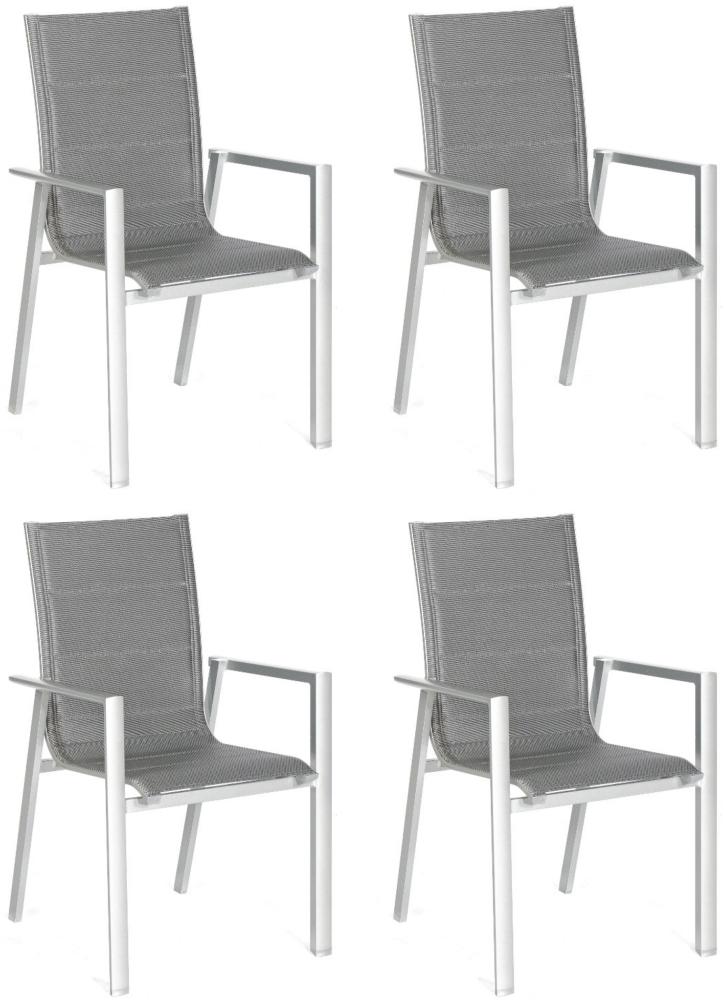SunnySmart 4er-Set Garten-Stapelstühle Concept Aluminium silber-schwarz Gartenstuhl Bild 1