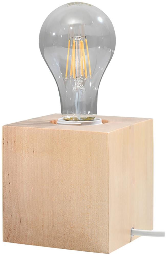 Tischlampe, Holz, naturfarben, quadratisch, H 10 cm Bild 1