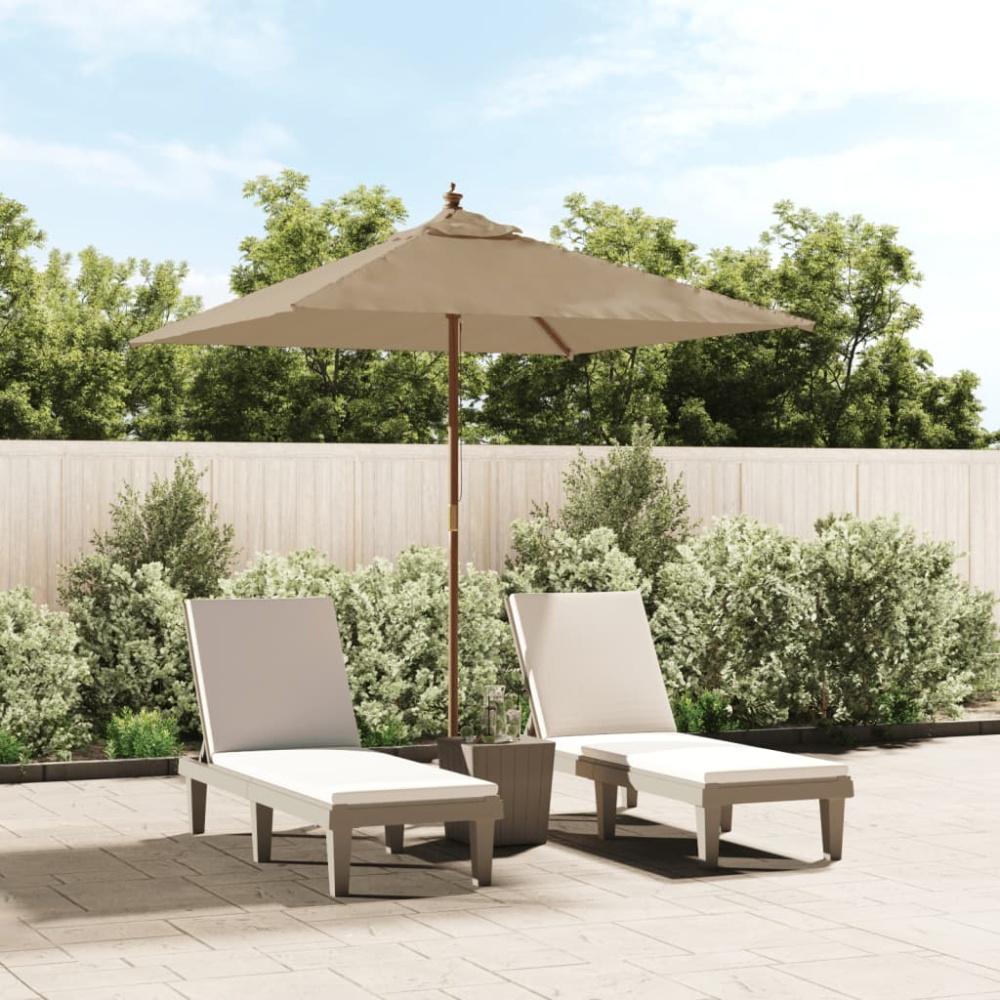 vidaXL Sonnenschirm mit Holzmast Taupe 198x198x231 cm Bild 1