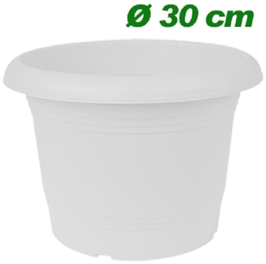 Livinja Kunststoff Pflanzkübel Zylinder weiß d= 30 cm Außenmaß H= 21 cm Bild 1